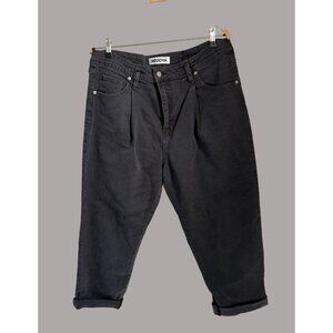 Roucha Womens Denim Cropped Jeans 100% Cotton Casual Style Black Size C/Large